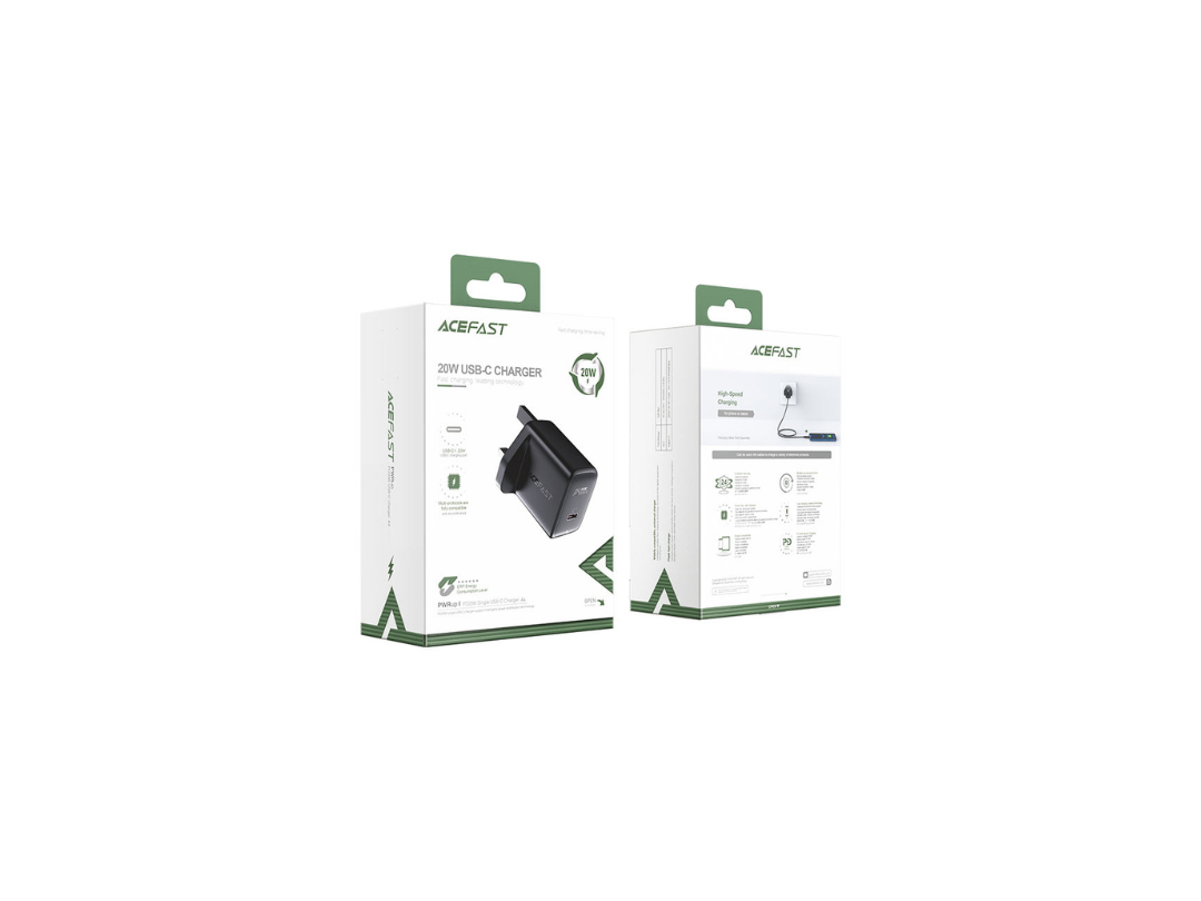 ACEFAST A4 PD3.0 20W Wall Charger UK Plug, Fast USB-C Charging ACEFAST A4 PD3.0 20W Wall Charger UK Plug, Fast USB-C Charging